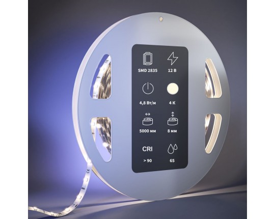 Светодиодная влагозащищенная лента Maytoni 4,8W/m 60LED/m 2835SMD дневной белый 5M 201007