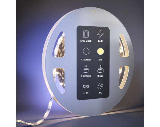 Светодиодная влагозащищенная лента Maytoni 4,8W/m 60LED/m 2835SMD теплый белый 5M 201006