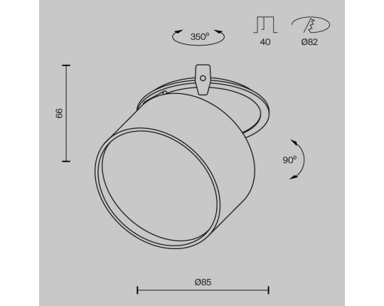 Встраиваемый светодиодный спот Maytoni Technical Onda DL024-12W3K-BMG