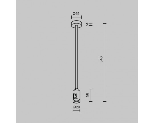 Крепление потолочное Medium 300мм с вводом питания Maytoni Technical TRA158C-B1-PT