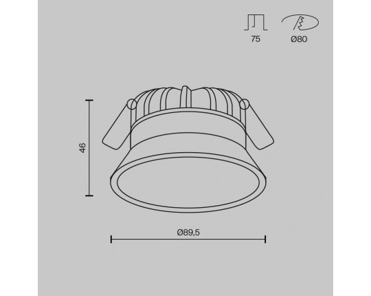 Встраиваемый светильник Maytoni Technical Downlight Okno DL055-10W2.7-3-4K-B