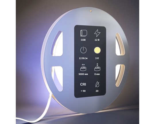 Светодиодная лента Maytoni 12W/m 384LED/m COB теплый белый 5M 201075