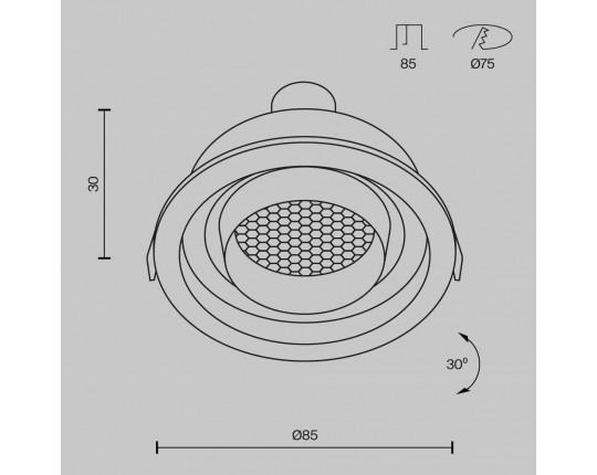 Встраиваемый светильник Maytoni Technical Downlight Atom DL113-GU10-01-RD-B
