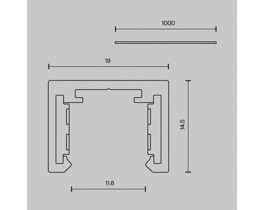 Шинопровод 1 м Exility X накладной Maytoni Technical EXILITY X Busbar trunkings Exility X TRX239-411B