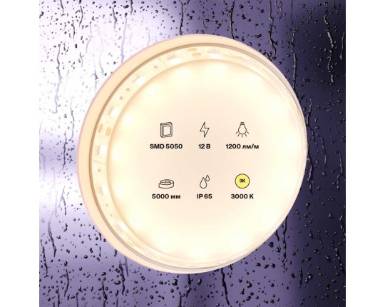 Светодиодная влагозащищенная лента Maytoni Technical 14,4W/m 60LED/m 2835SMD теплый белый 5M 10131