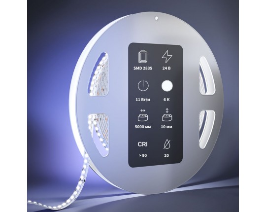 Светодиодная лента Maytoni 11W/m 252LED/m 2835SMD холодный белый 5M 201051