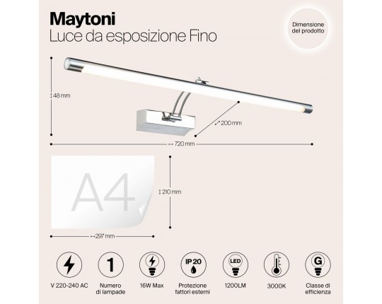 Подсветка для картин Maytoni Fino MIR003WL-L16CH