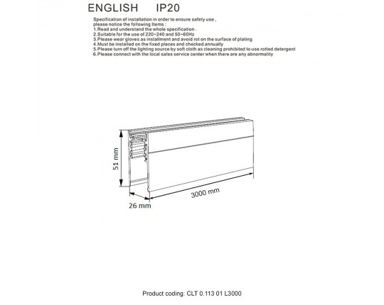 Шинопровод магнитный Crystal Lux CLT 0.113 01 L3000 WH