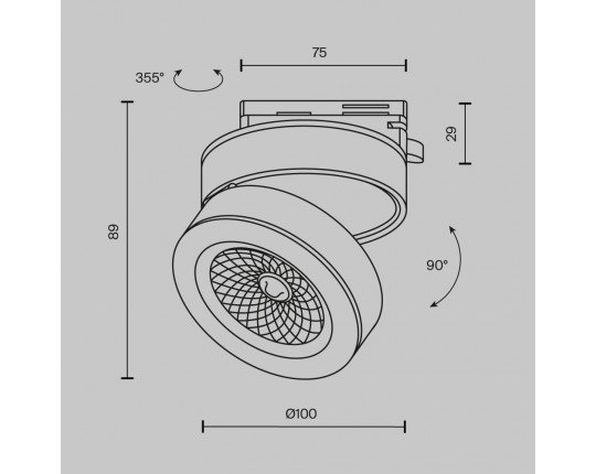 Трековый светодиодный светильник Maytoni Technical Unity Magic TR006-1-12W3K-B4K