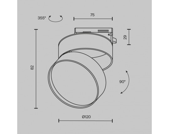 Трековый светодиодный светильник Maytoni Technical Unity Onda TR007-1-18W3K-B-1