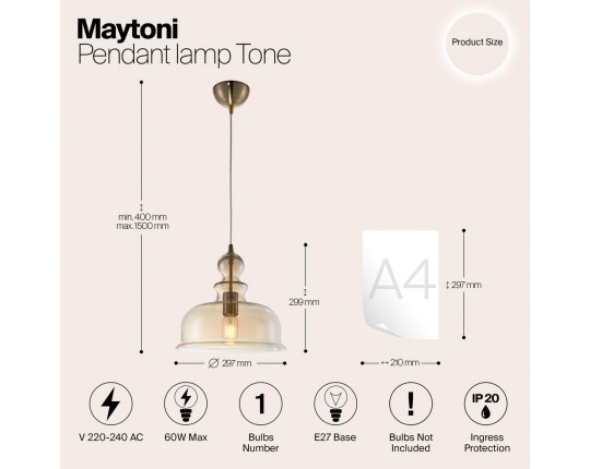 Подвесной светильник Maytoni Tone P001PL-01BZ