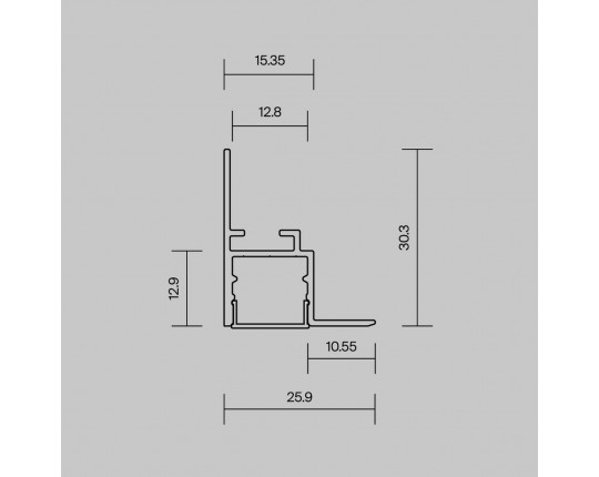 Алюминиевый профиль встраиваемый скрытого монтажа Maytoni Led Strip ALM-2630-S-2M 632014