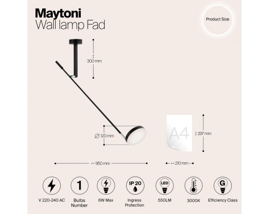 Настенный светодиодный светильник Maytoni Fad MOD070WL-L6B3K