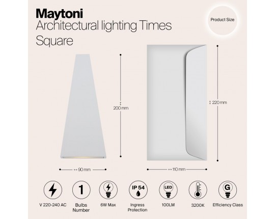 Уличный настенный светодиодный светильник Maytoni Times Square O580WL-L6W