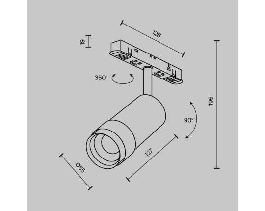 Трековый светодиодный светильник Maytoni Technical Magnetic Exility Focus Zoom TR211-1-12W4K-Z-W