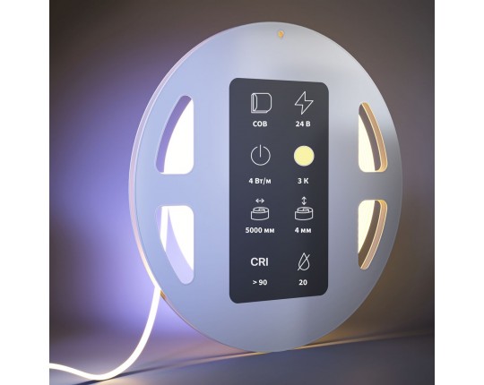Светодиодная лента Maytoni 4W/m 480LED/m COB теплый белый 5M 201065