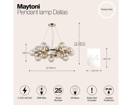 Подвесная люстра Maytoni Dallas MOD548PL-25G