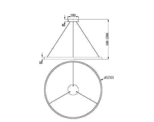 Подвесной светодиодный светильник Maytoni Rim MOD058PL-L65BSK