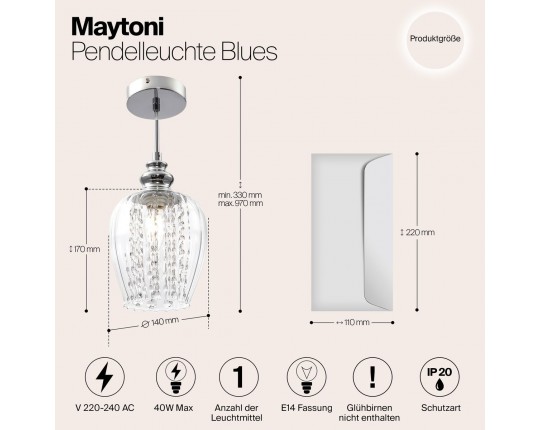 Подвесной светильник Maytoni Blues MOD044-PL-01-N Подвесной светильник Maytoni Blues MOD044-PL-01-N