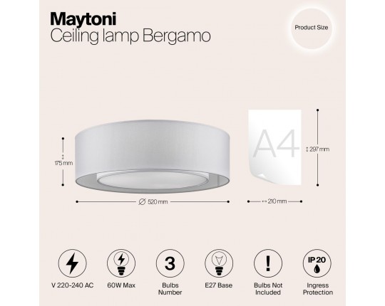 Потолочный светильник Maytoni Bergamo MOD617CL-04GR