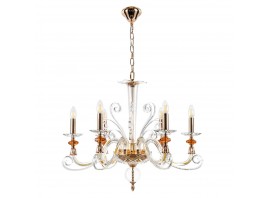 Подвесная люстра Crystal Lux Catarina SP6 V2 Gold/Transparent-Cognac