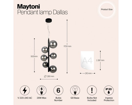 Подвесной светильник Maytoni Dallas MOD545PL-06B Подвесной светильник Maytoni Dallas MOD545PL-06B