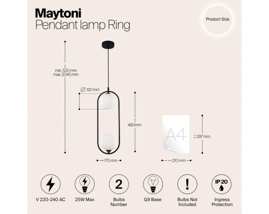 Подвесной светильник Maytoni Ring MOD013PL-02B