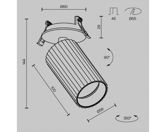 Встраиваемый спот Maytoni Technical Calipso C110CL-01-GU10-BS