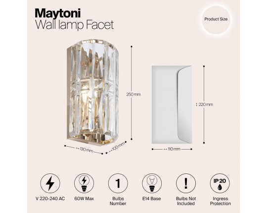 Настенный светильник Maytoni Facet MOD094WL-01G