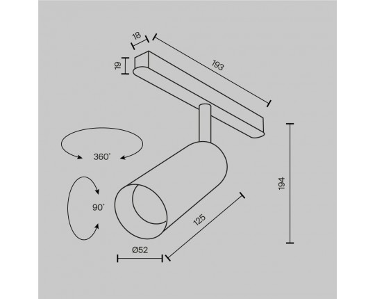 Трековый светодиодный светильник Maytoni Technical Magnetic Exility Focus Led TR032-2-12W3K-M-BBS
