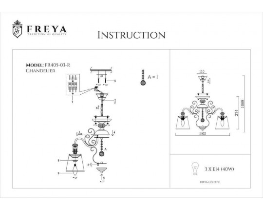 Подвесная люстра Freya Driana FR2405-PL-03-BZ
