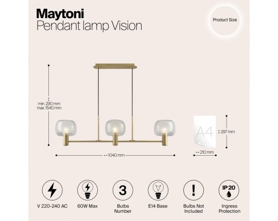 Подвесная люстра Maytoni Vision MOD411PL-03G