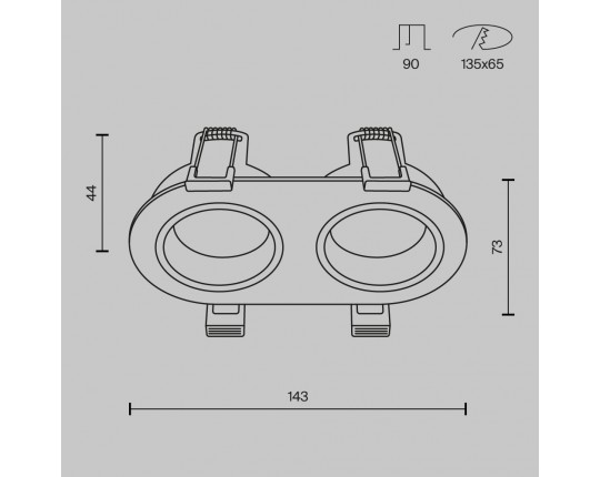 Встраиваемый светильник Maytoni Technical Downlight Share DL126-02-GU10-W