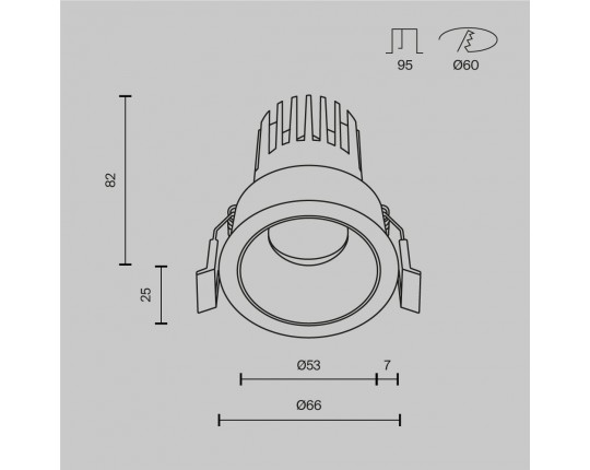 Встраиваемый светильник Maytoni Technical DL123-10W-4K-B