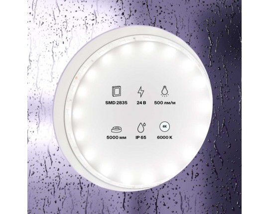 Светодиодная влагозащищенная лента Maytoni Technical 4,8W/m 60LED/m 2835SMD холодный белый 5M 10141