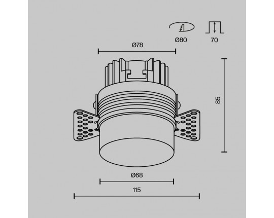 Встраиваемый светодиодный светильник Maytoni Technical Nude DL065-12W4K-TRS-W