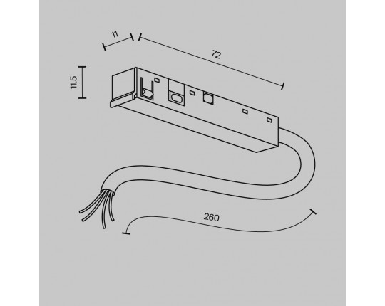 Ввод питания Exility X, черный Maytoni Technical EXILITY X Accessories for tracks Exility X TRA239B-42B