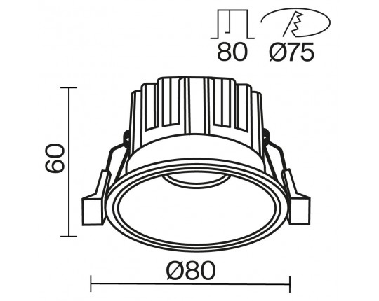Встраиваемый светодиодный светильник Maytoni Technical Round DL058-12W-DTW-B