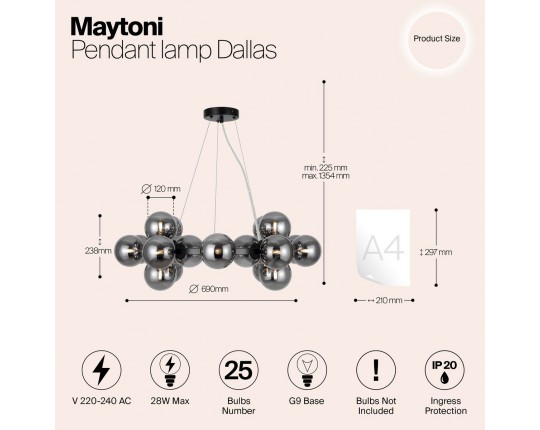 Подвесная люстра Maytoni Dallas MOD545PL-25B