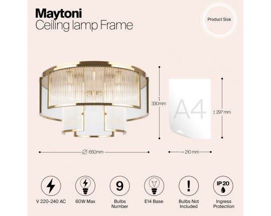 Потолочная люстра Maytoni Frame MOD174CL-09G