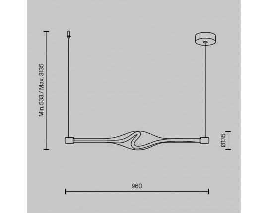 Подвесной светодиодный светильник Maytoni Loop MOD290PL-L23BS3K