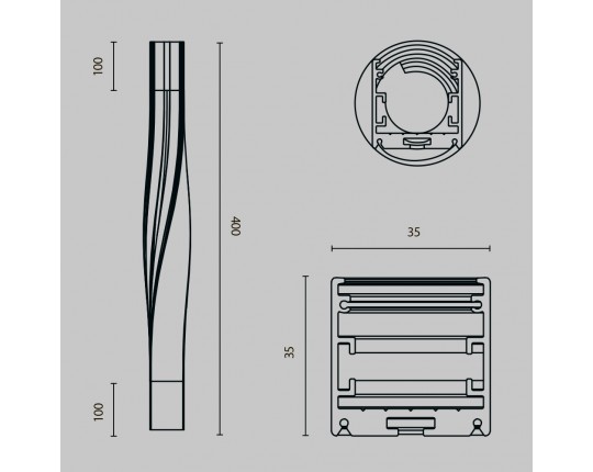 Профиль радиусный Maytoni ALM-3535R-B-TR-90°-0.4M Профиль радиусный Maytoni ALM-3535R-B-TR-90°-0.4M