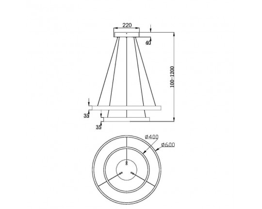 Подвесной светодиодный светильник Maytoni Rim MOD058PL-L55BSK