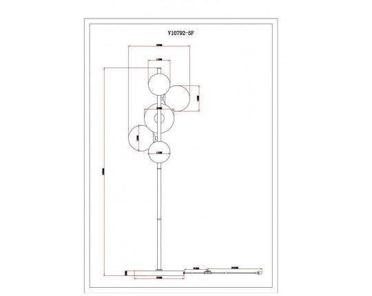 Торшер Moderli Renny V10792-5F