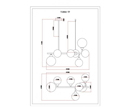 Подвесная люстра Moderli Molecule V10841-7P