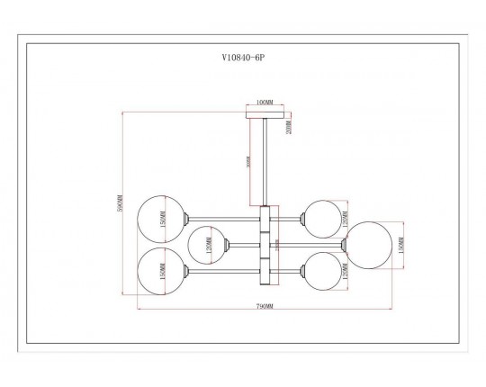 Подвесная люстра Moderli Molecule V10840-6P