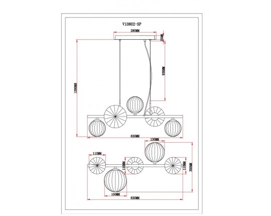 Подвесная люстра Moderli Renny V10802-5P