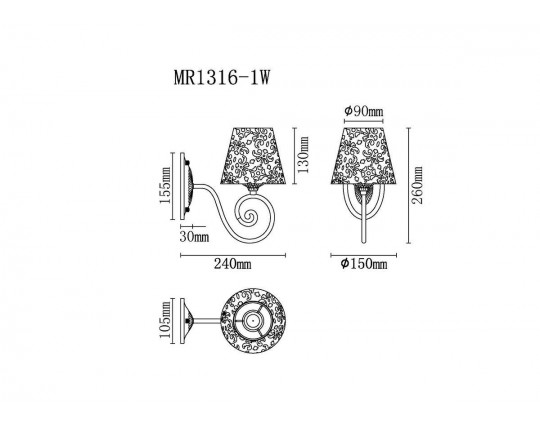 Бра MyFar Ceiling Luna MR1316-1W