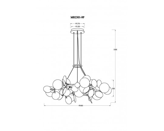 Подвесная люстра MyFar Flavia MR2301-9P