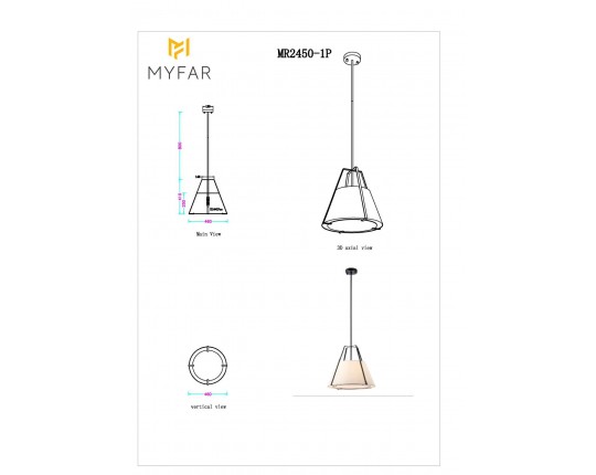 Потолочная люстра MyFar Finn MR2450-1P
